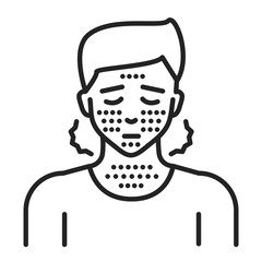 Skin rash line black icon. Dermatological diseases. Allergy symptom. Pictogram for web page, mobile app, promo. UI UX GUI design element. Editable stroke.