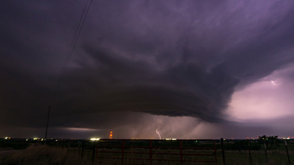 Cloud to Ground Lightning Bolts from a Severe Warned Supercell in Central Oklahoma