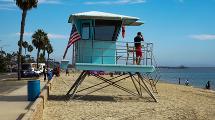 Rettungsturm am Strand von Kalifornien