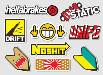 Japanese Car Decals, and Stickers in Vector format