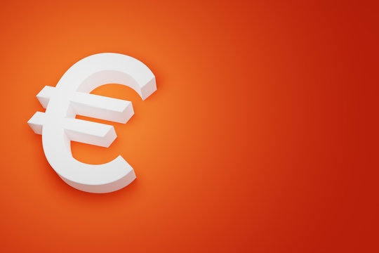 EUR European Union Euro Currency Sign for Business Financial background, 3D Rendering with copy space.