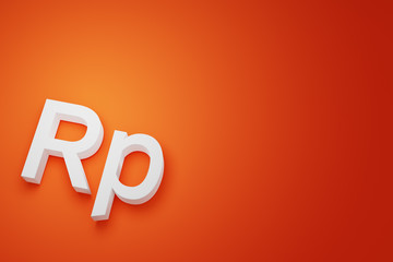 IDR Indonesia Rupiah Currency Sign for Business Financial background, 3D Rendering with copy space.