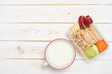 Diet food for healthy eating on white wooden  background