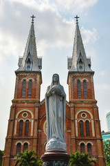 Fototapeta premium Saigon Notre-Dame Basilica in Ho Chi Minh City, Vietnam