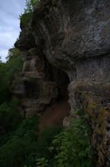 Fototapeta premium Rock and cave of galichy mountain located in the Lipetsk region