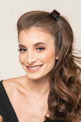 Naklejka premium Model With Hair Clips