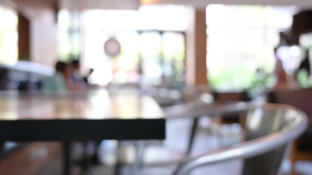 blur cafe shop with people freelancer working of city life