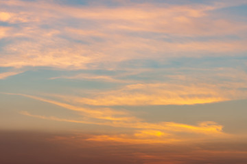 Obraz premium Dramatic cloudy sky during sunset, Texture of bright evening sky in twilight time background