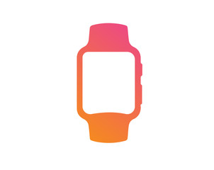 vector gradient pink to orange flat smart watch icon