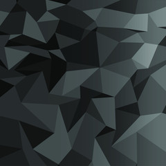 Black background. Abstract polygon black texture.