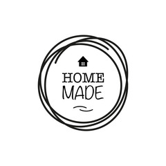 Vector black tags and badges with words and phrases on white background. Home made. Perfect for your business. Vector