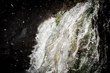 Waterfall. Water falling from a cliff