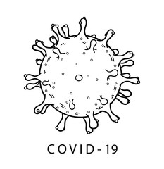 Covid-19 Pandemic corona virus hand drawn vector illustration