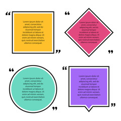 Quote collection. Quote of different colors on white background. Vector