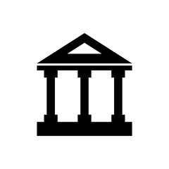 Bank building icon. Courthouse icon. Classic greek architecture columns.