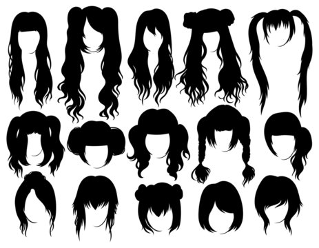 Japanese Anime Hairstyle PNG Transparent Images Free Download, Vector  Files