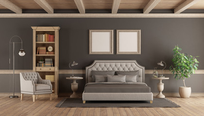 Classic style master bedroom with retro furniture