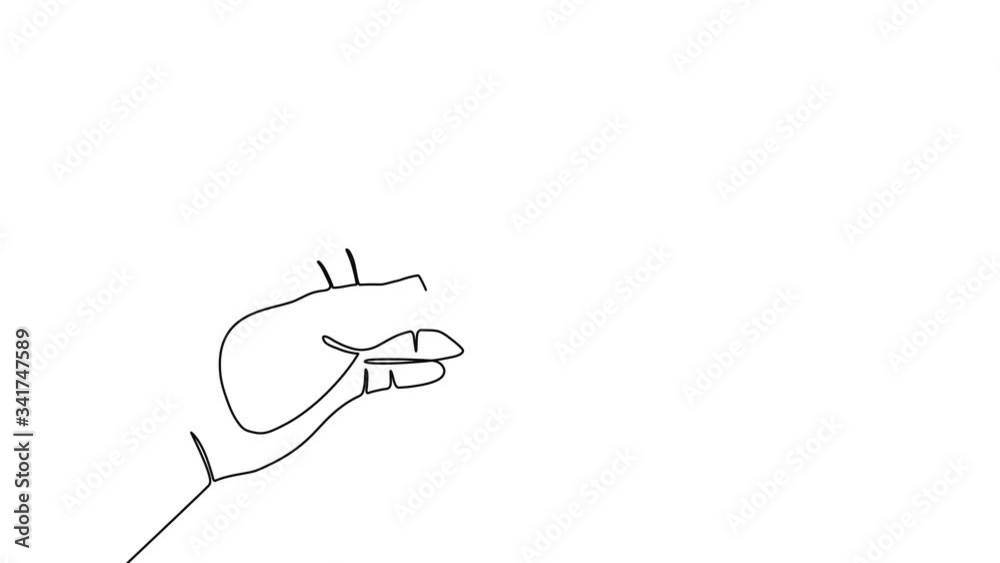 Poster hand holding heart one continuous line drawing. concept of giving love. 4k video animation with alph