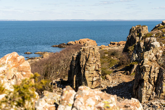 Hovs Hallar Nature Reserve with rocky landscape ends abruptly by the sea and is a very popular tourist attraction. Located 10 km away from Torekov and 14 km from Bastad in Sweden.