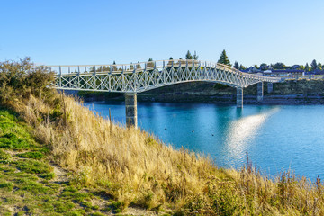 Lake Tekapo footbridge, South Island, New Zealand.