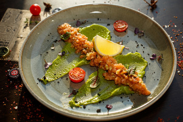 fried fish with vegetables