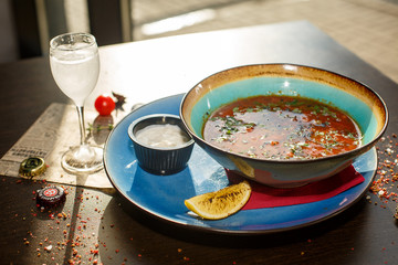 soup with meat and vegetables