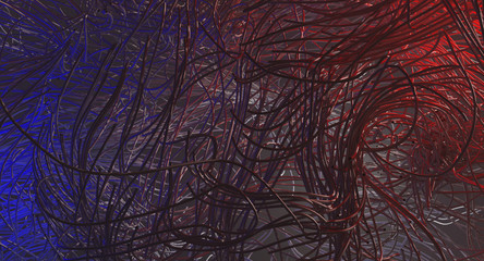 Red and Blue Abstract Sci Fi Mess Wires Background