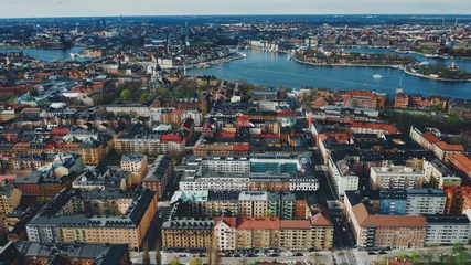 Tuinposter aerial city view © gokberknur
