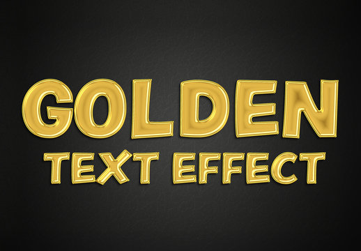 Gold Style Text Effect Mockup