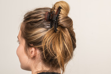 Model With Hair Clips