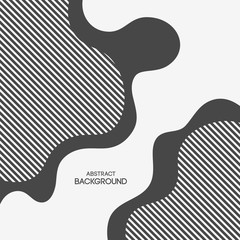 Abstract smooth striped shapes background. Liquid shapes composition. Applicable for covers, placards, posters, brochures, flyers, banner designs. Vector monochrome illustration.