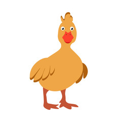 A small but very brave duckling walks alone and seeks friends
