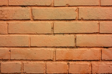 Beautiful orange brick wall close up view