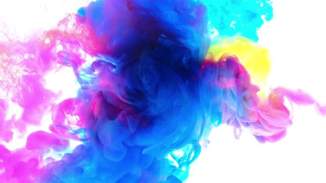 4K ,Abstract Ink colors flowing in water, Color paint drops in water , 4K footage,
