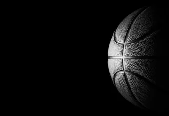 Muurstickers basketball on black background. © 168 STUDIO