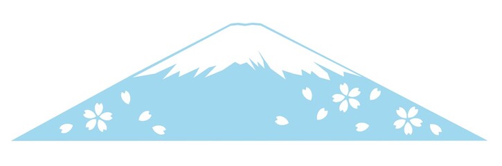 桜の模様が描かれた富士山
