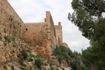 Fototapeta na wymiar ruins of old medieval fortress in the city of sagunto spain