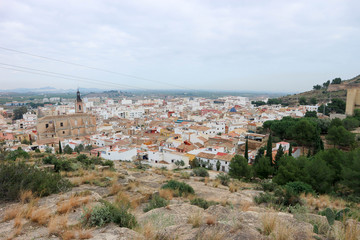 panoramic view of the city of sagunto in spain from the castle hill