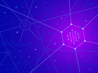 Geometric background with neural connections and gradient