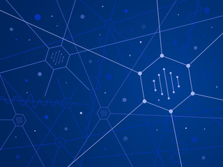 Geometric background with neural connections and gradient