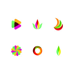 Set of abstract modern vector logo