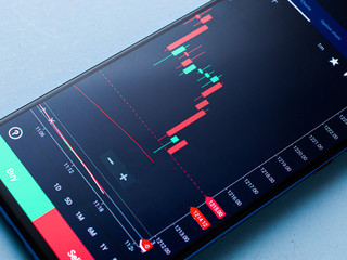 Stock market graph for tranding and investment in security exchange.