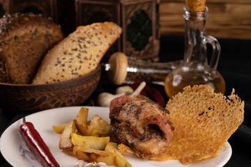 roast beef with potatoes