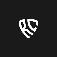 RC monogram logo with shield shape