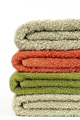 soft towels on white background