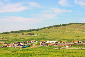 Fototapeta premium A view of a typical village in the north of the European part of Russia