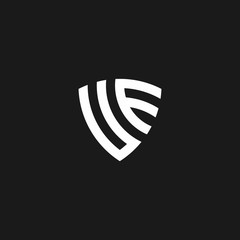 UE monogram logo with shield shape