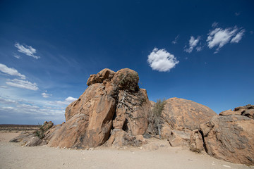 Rock formations along the road from Rehoboth to Solitaire in the Namib-Naukluft National Park,...