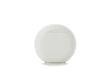 Dental floss plastic case isolated on white background