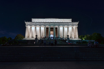 Abraham Lincoln Memorial in night, Washington DC, USA